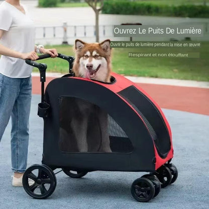 Découvrez notre grand chariot pliable pour chien et chat, conçu pour offrir confort et sécurité à vos animaux de compagnie lors de vos déplacements.&nbsp;Grand chariot pliable, chien, chat, animaux de compagnie, confort, sécurité, capacité de charge, 50 kg, matériaux robustes, durables, stabilité, protection, design pliable, rangement facile, transport pratique, promenades en ville, sorties au parc, voyages, polyvalent, compagnons à quatre pattes.