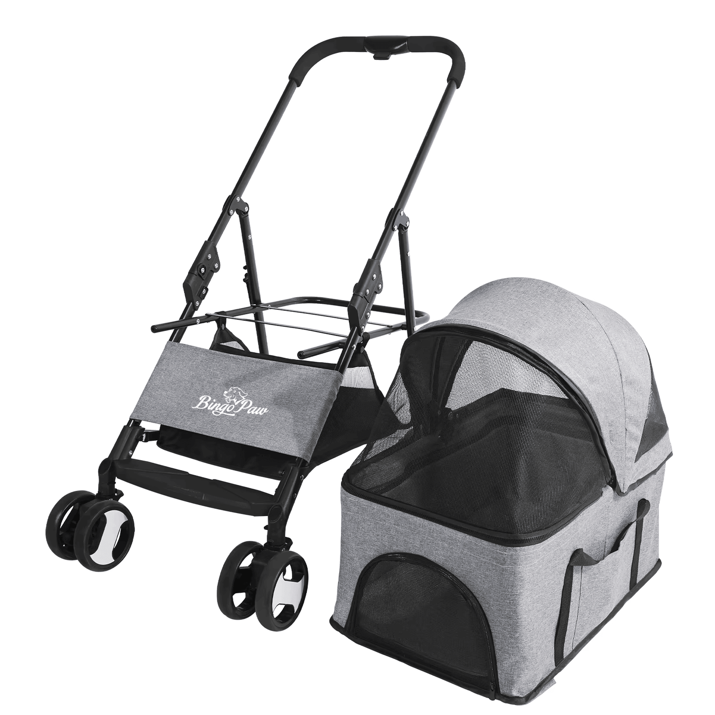 Découvrez notre grande poussette pour animaux de compagnie avec chariot amovible, conçue pour offrir confort et sécurité à vos chiens et chats lors de vos promenades. Grande poussette pour animaux de compagnie, poussette pour chien, poussette pour chat, chariot amovible, poussette animaux, poussette confortable, poussette sécurisée, poussette omnidirectionnelle, poussette pliable, poussette avec frein, poussette pour animaux de taille moyenne.