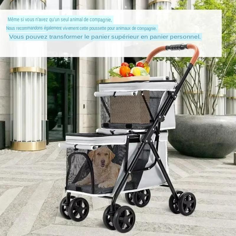 Découvrez la poussette double pour chien et chat, l'accessoire idéal pour promener vos animaux de compagnie en toute sécurité et confort. Poussette double pour chien et chat, poussette pour animaux, poussette chien, poussette chat, accessoire pour animaux, promenade chien, promenade chat, poussette animaux de compagnie, poussette double, poussette pliable, poussette robuste, poussette confortable, poussette sécurisée.