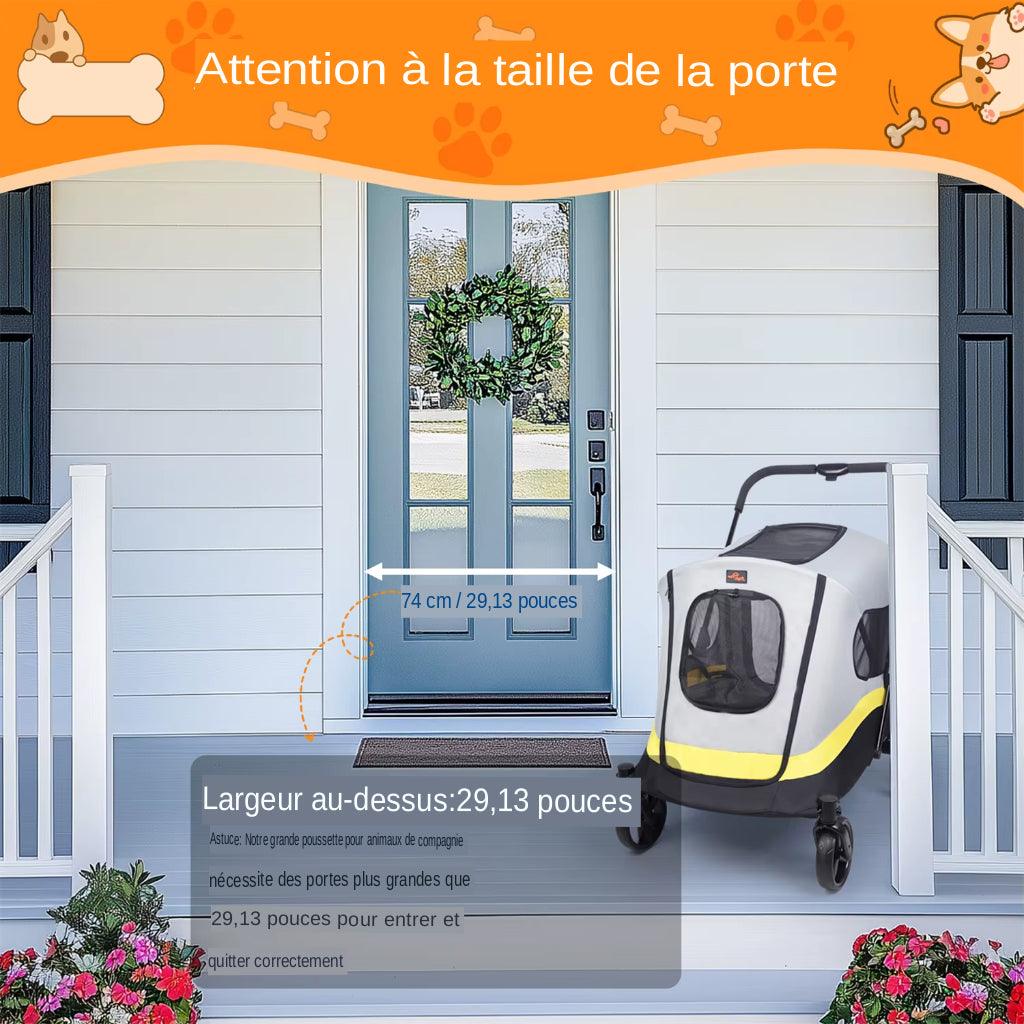 Découvrez la poussette pliable ultra-large pour animaux de compagnie, idéale pour les promenades confortables et sécurisées avec vos compagnons à quatre pattes. Poussette pliable, ultra-large, animaux de compagnie, chiens, chats, promenades, confort, sécurité, matériaux de haute qualité, espace généreux, rangement compact, transport pratique.