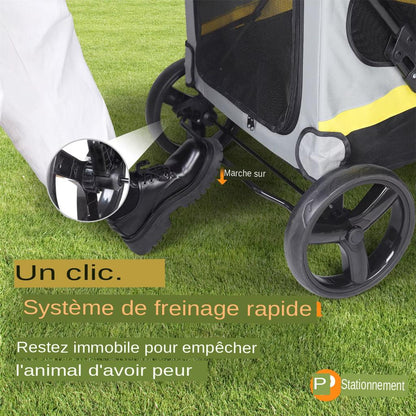 Découvrez la poussette pliable ultra-large pour animaux de compagnie, idéale pour les promenades confortables et sécurisées avec vos compagnons à quatre pattes. Poussette pliable, ultra-large, animaux de compagnie, chiens, chats, promenades, confort, sécurité, matériaux de haute qualité, espace généreux, rangement compact, transport pratique.