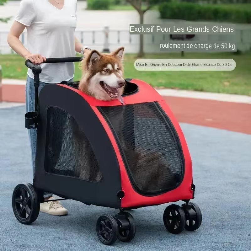 Découvrez notre grand chariot pliable pour chien et chat, conçu pour offrir confort et sécurité à vos animaux de compagnie lors de vos déplacements.&nbsp;Grand chariot pliable, chien, chat, animaux de compagnie, confort, sécurité, capacité de charge, 50 kg, matériaux robustes, durables, stabilité, protection, design pliable, rangement facile, transport pratique, promenades en ville, sorties au parc, voyages, polyvalent, compagnons à quatre pattes.