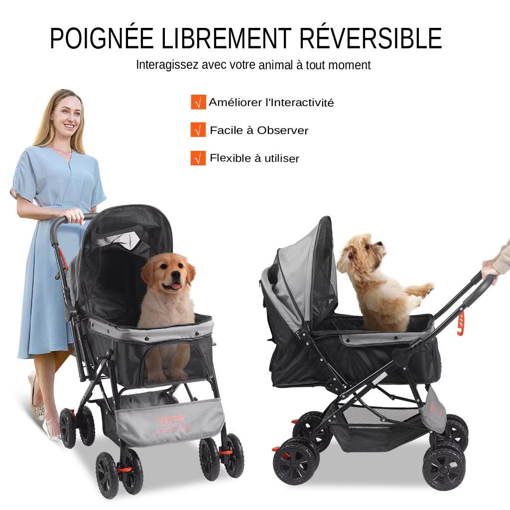 Découvrez notre poussette rotative pour chiots, spécialement conçue pour offrir confort et sécurité à vos jeunes compagnons à quatre pattes. Poussette rotative, chiots, confort, sécurité, fonction rotative, vues, matériaux de haute qualité, stabilité, protection, promenades en ville, sorties au parc, voyages, pliable.